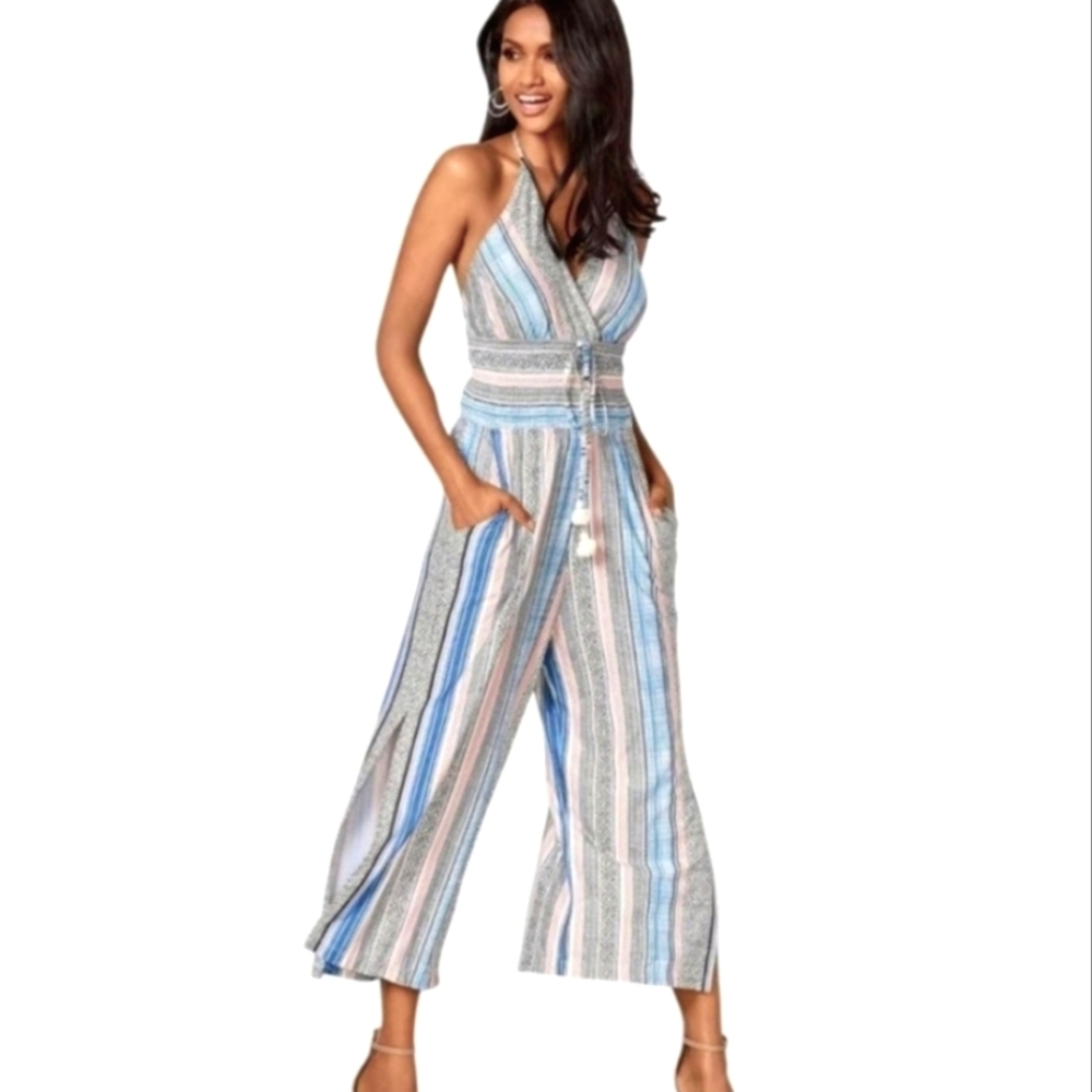 VENUS Multicolor Striped Jumpsuit Size M